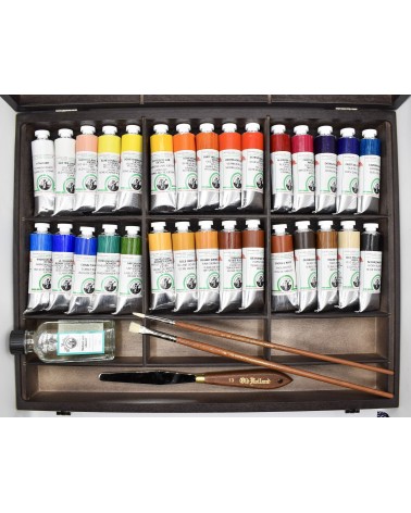 Boîte de couleur à l'huile en bois