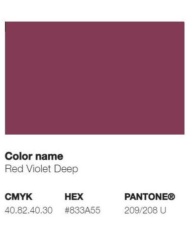 Pantone 209/208U - Violet Rouge Profond