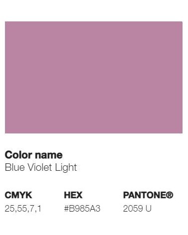 Pantone 2059U - Violet Bleu Clair