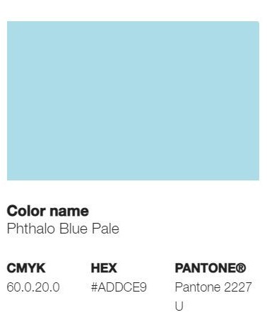 Pantone 2227U - Bleu Phtalo Pâle