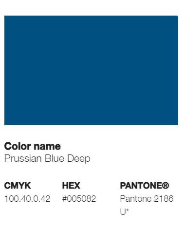 Pantone 2186U - Bleu de Prusse Profond