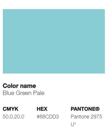 Pantone 2975U - Bleu de Cobalt Pâle