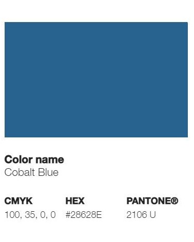 Pantone 2106U - Bleu de Cobalt