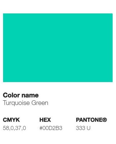 Pantone 333U - Vert Turquoise