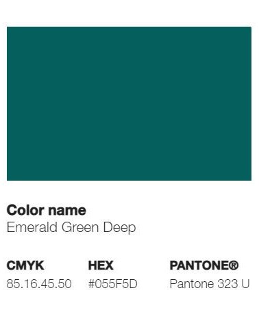 Pantone 323U - Emerald Green Deep
