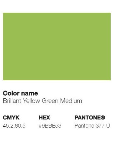 Pantone 377U - Jaune Vert Brillant Moyen