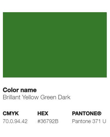 Pantone 371U - Jaune Vert Brillant Foncé