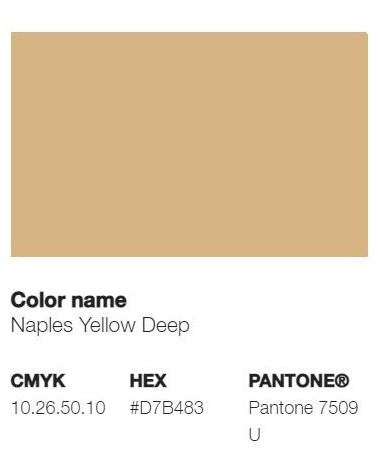 Pantone 7509U - Naples Yellow Deep
