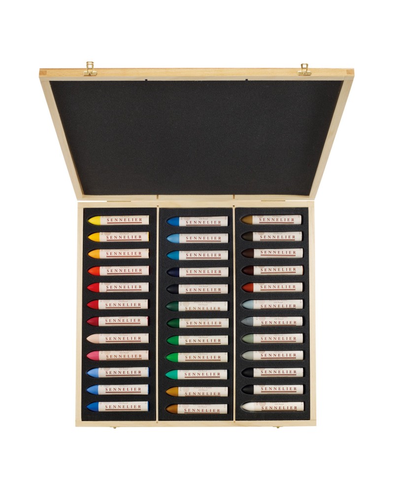 Sennelier,Grand,Oil Color,Pastel,Wooden Box,Set, 36,Colors