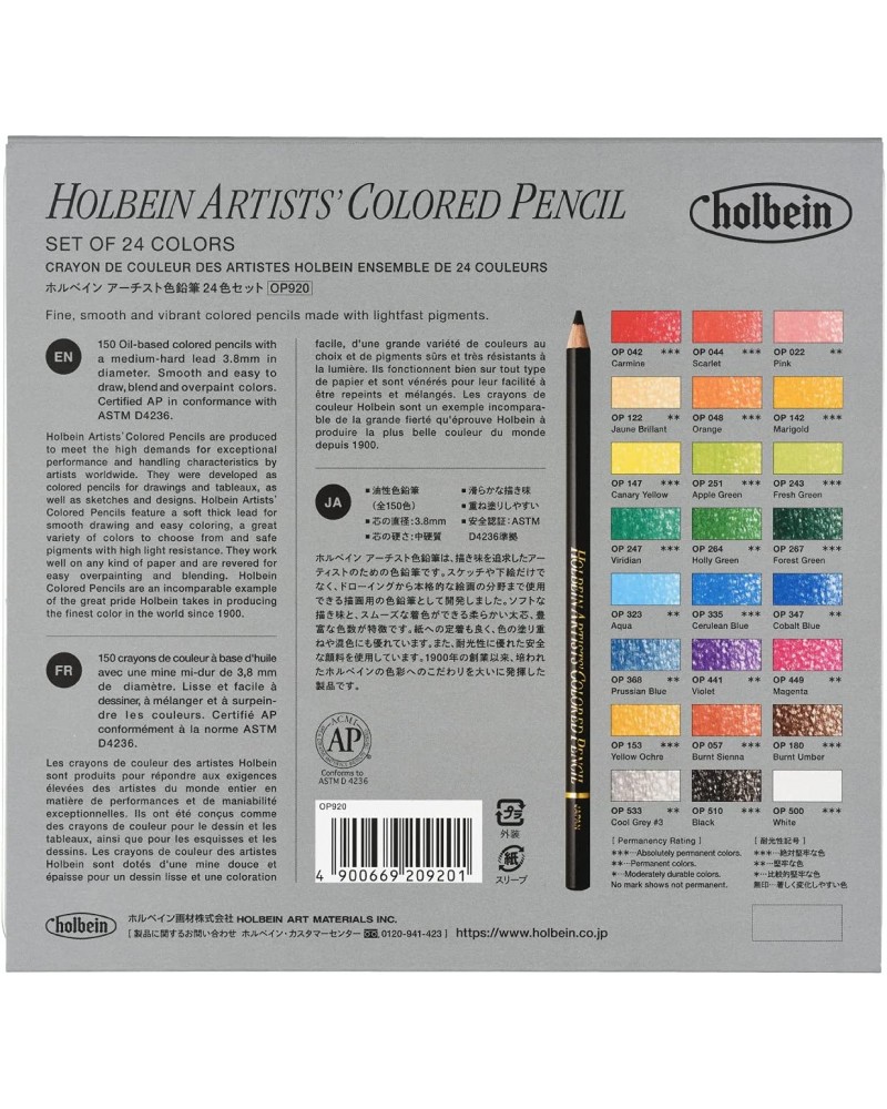 Set 36 crayons de couleurs Holbein