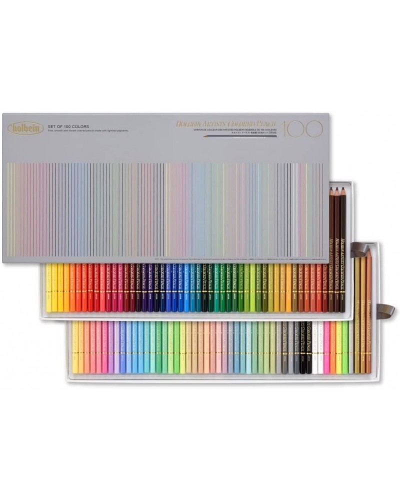 Set of 100 colored pencils