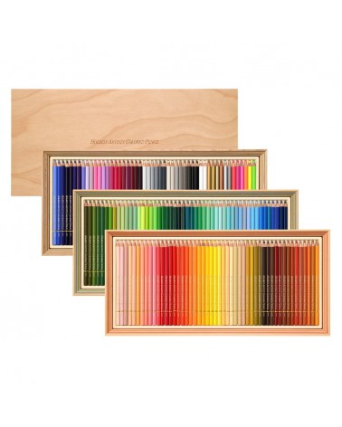 Holbain Artist Colored Pencils 150 Colors Package Wood Box from Japan