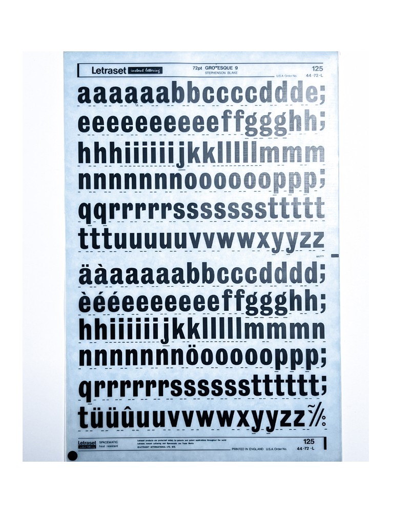 Letraset 125 Grotesque 9 72pt