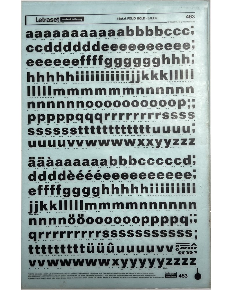 Letraset 463 - FOLIO BOLD - 48pt