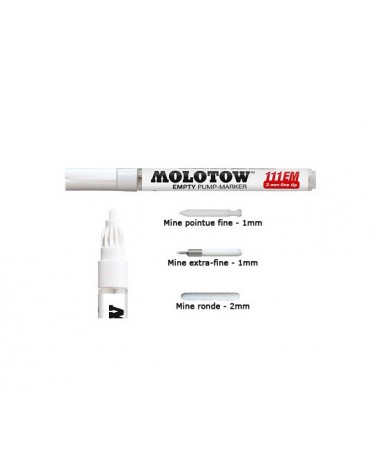 Marqueur vide Molotow pointe ogive 2mm